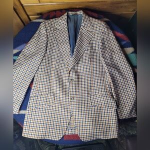 Vintage Mavest Blazer Sport Coat Size 42L ? Plaid 2 Button Union Made USA